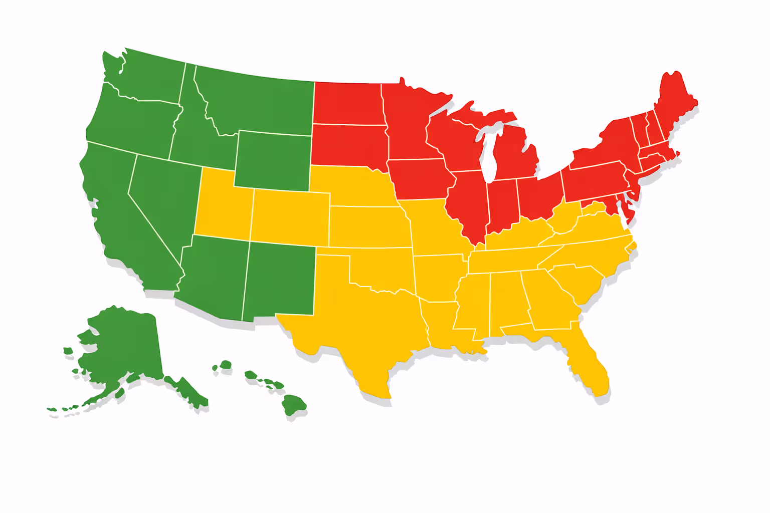 Color-coded map of United States showing states that allow, cap, or prohibit punitive damages in wrongful death lawsuits