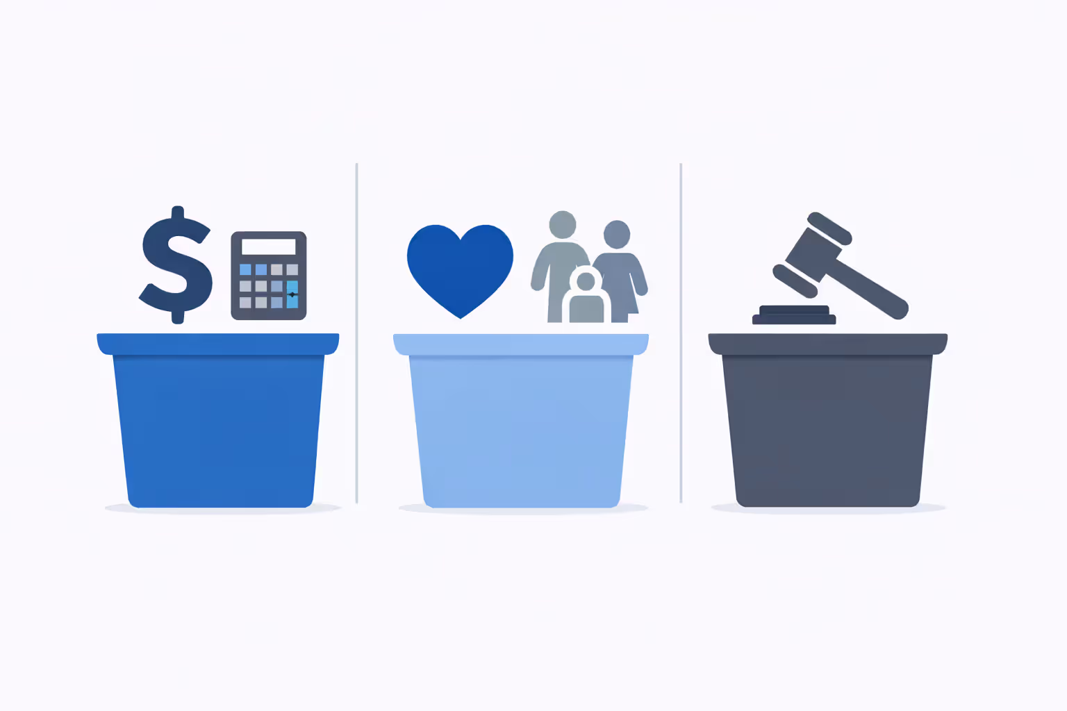 Infographic showing three categories of wrongful death damages: economic, non-economic, and punitive